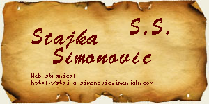Stajka Simonović vizit kartica